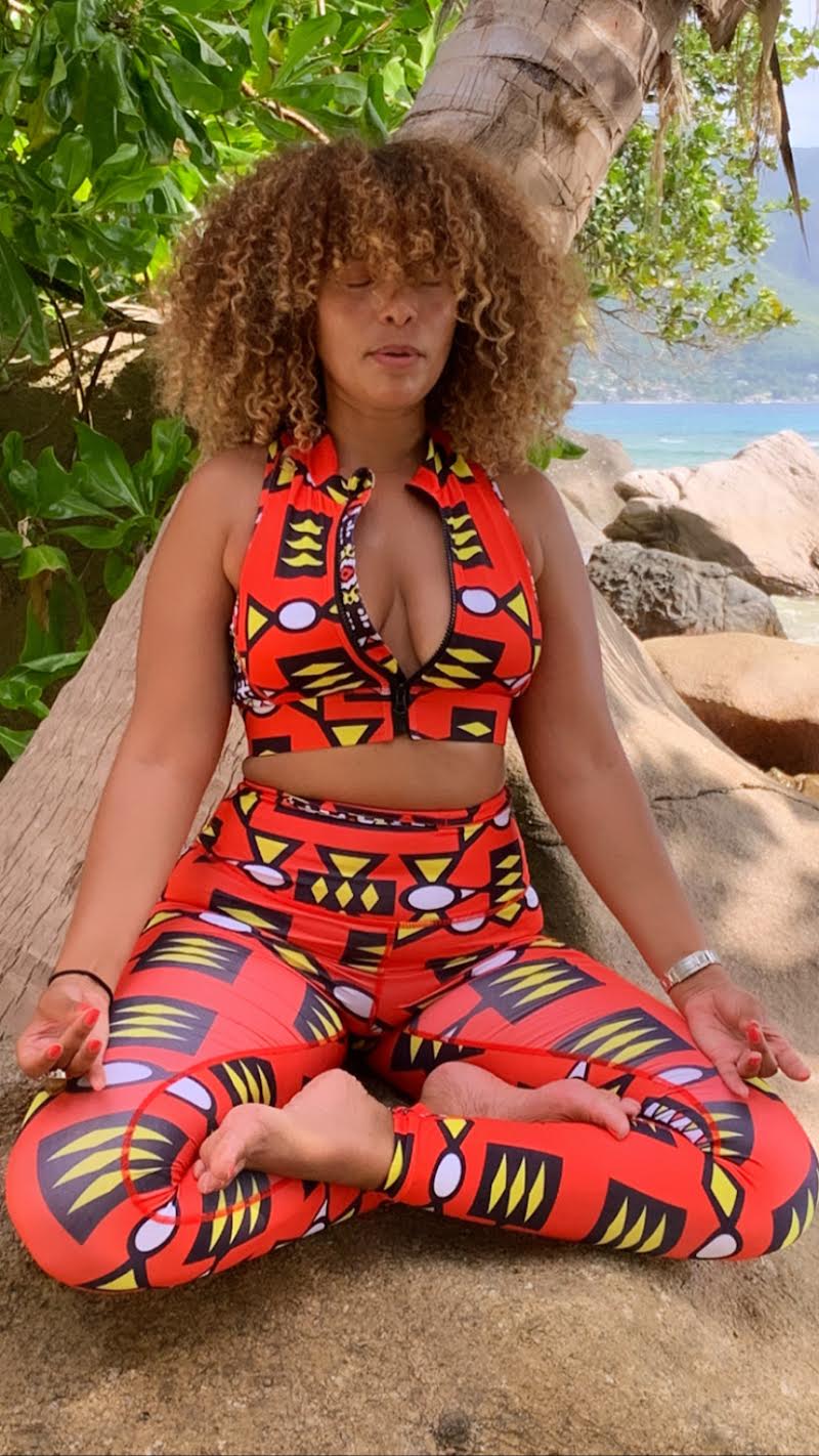 African print yoga pants best sale